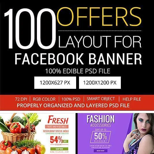 100 - Multipurpose Facebook Banners