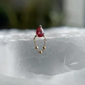 1000 Percent with Rosy Ruby Toned Sapphire Threadless End