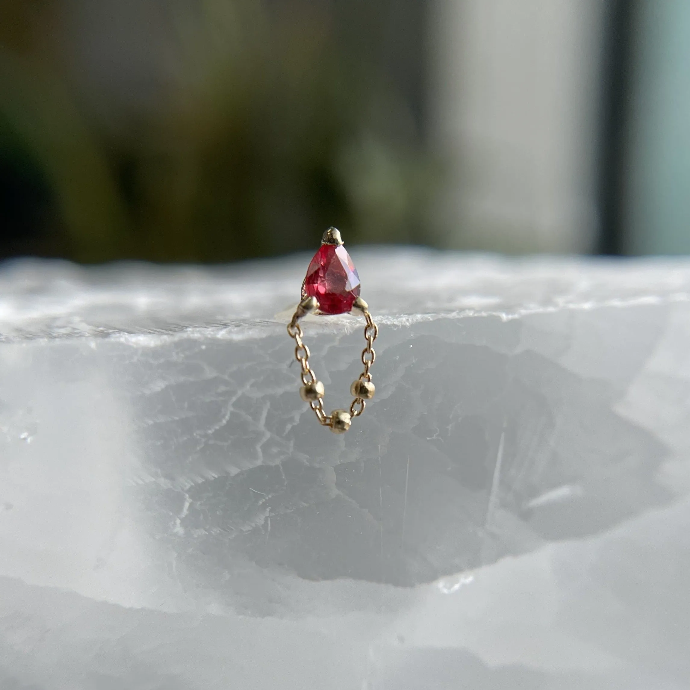 1000 Percent with Rosy Ruby Toned Sapphire Threadless End