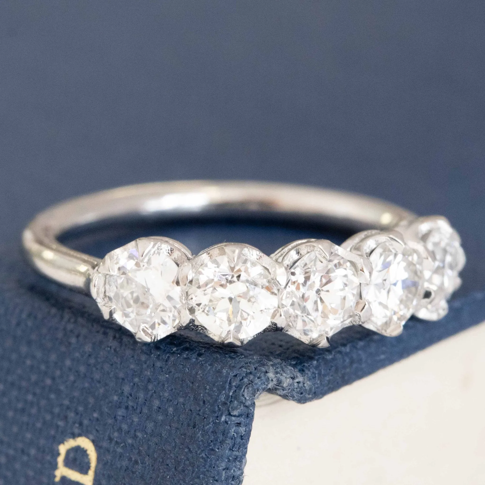 1.11ctw Old European Cut Diamond 5-Stone Band