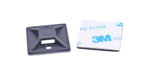 1.125" Sq Cable Tie Mounting Squares: Black - (100 Pack) MT1089
