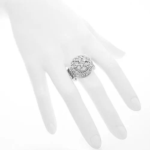 14K White Solid Gold Mens Diamond Ring 17.12 Ctw