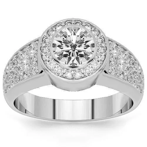 14K White Solid Gold Mens Diamond Ring 5.08 Ctw