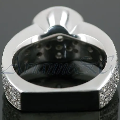 14K White Solid Gold Mens Diamond Ring 5.08 Ctw