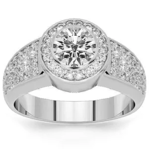14K White Solid Gold Mens Diamond Ring 5.08 Ctw