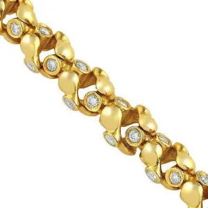 14k Yellow Gold Mens Custom Diamond Chain 21.50 Ctw
