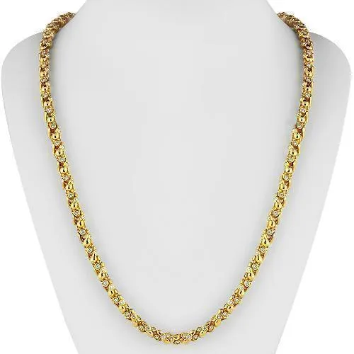 14k Yellow Gold Mens Custom Diamond Chain 21.50 Ctw