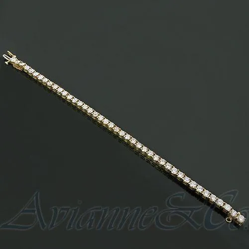 14K Yellow Solid Gold Womens Diamond Tennis Bracelet 8.35 Ctw