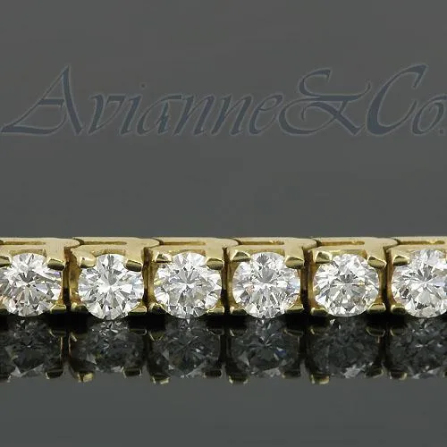 14K Yellow Solid Gold Womens Diamond Tennis Bracelet 8.35 Ctw