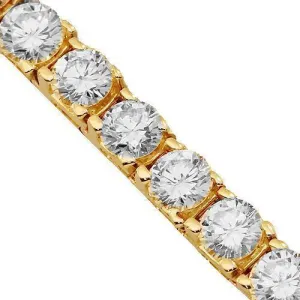 14K Yellow Solid Gold Womens Diamond Tennis Bracelet 8.35 Ctw