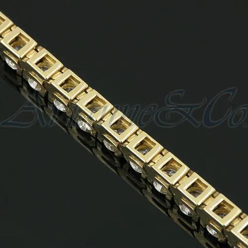 14K Yellow Solid Gold Womens Diamond Tennis Bracelet 8.35 Ctw