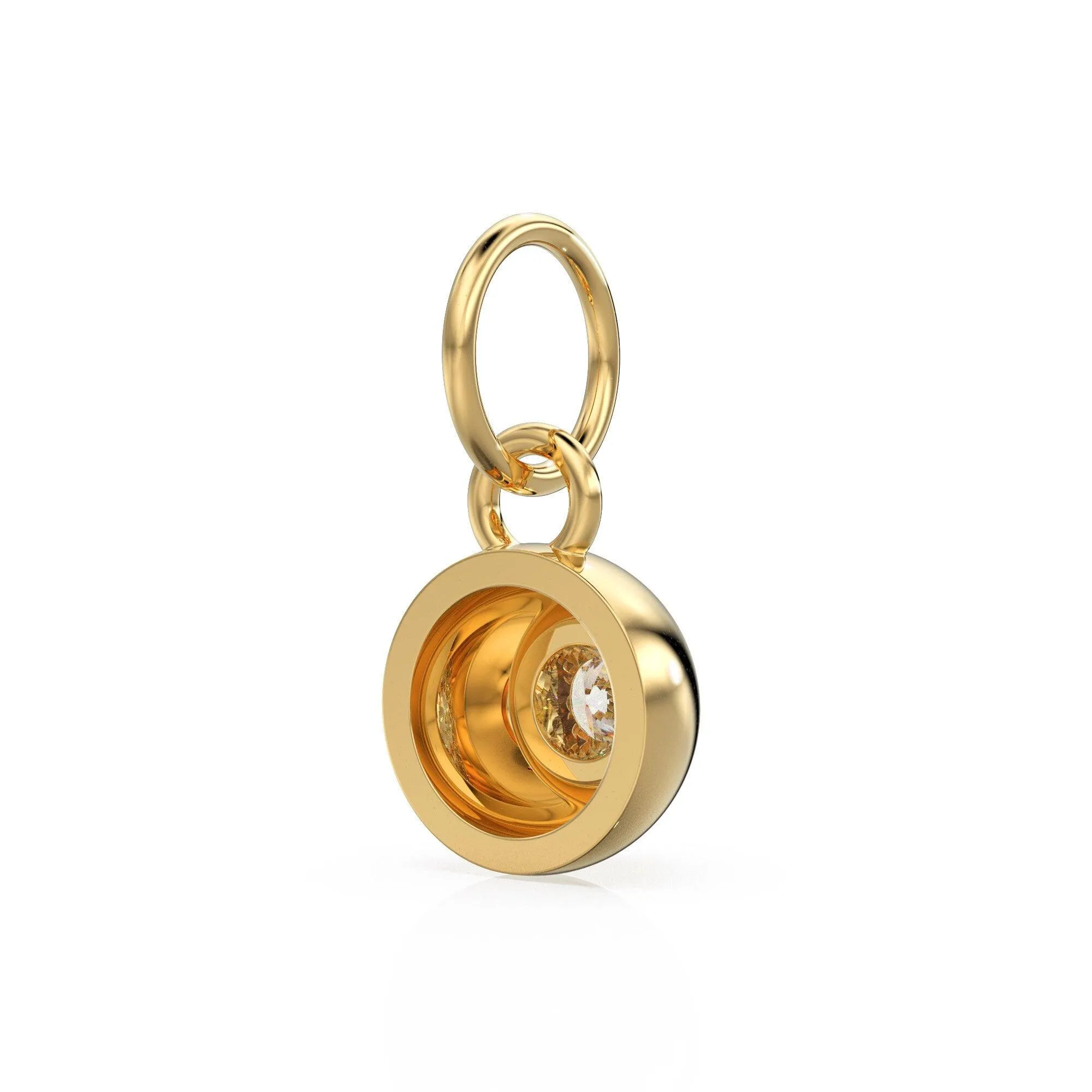 14K/18K Solid Gold Natural Diamond Ball Pendant, Dainty Small Necklace Charm, Brilliant Cut Round Diamond Pendant Charm, Gift for Her