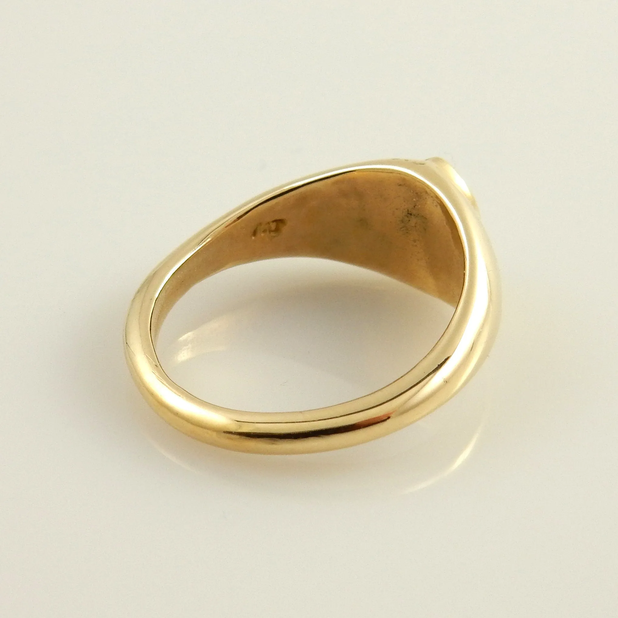 14kt Yellow Gold Blue Turquoise Inlay Ring Size 6.5