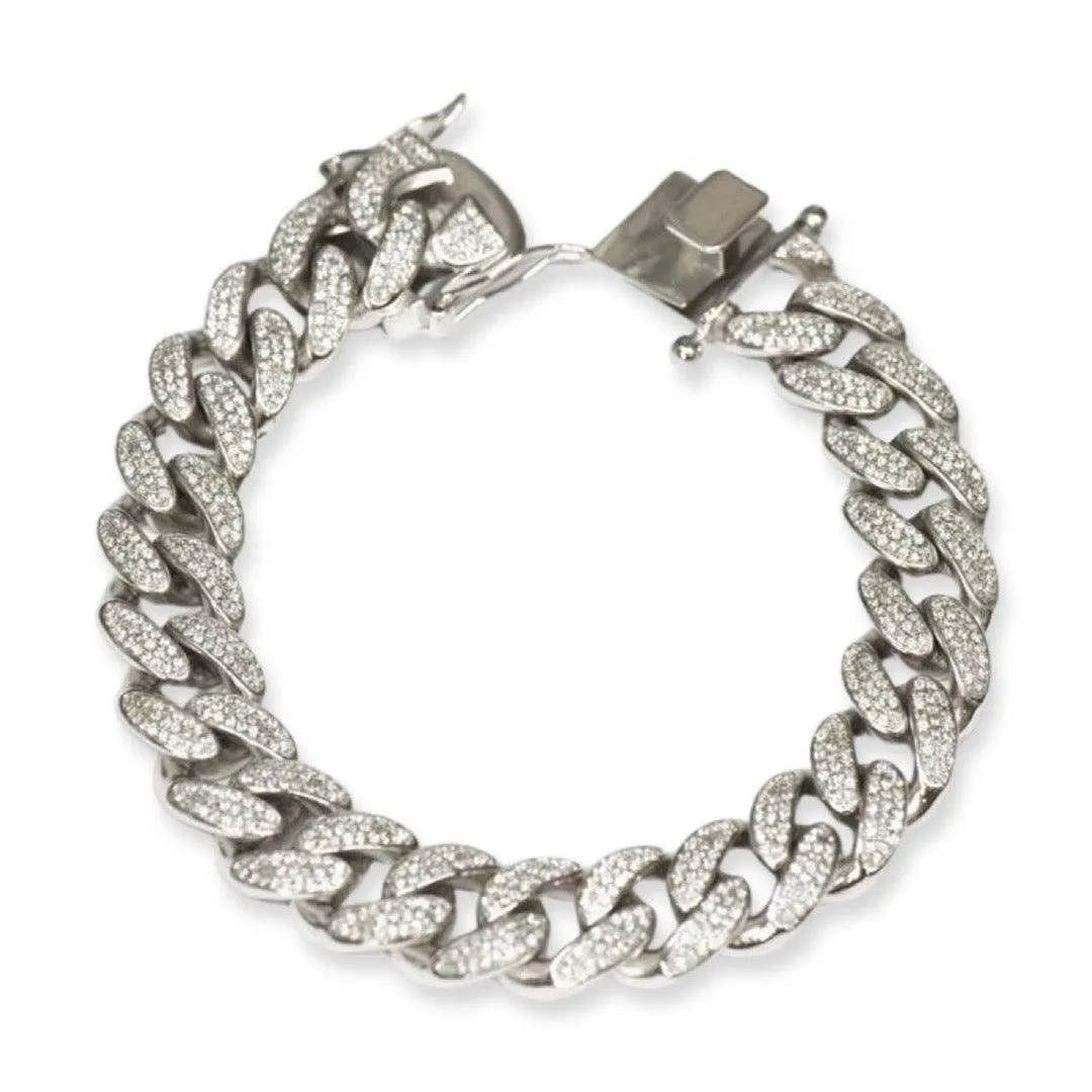 14MM CZ CUBAN LINK BRACELET 7.5 INCHES