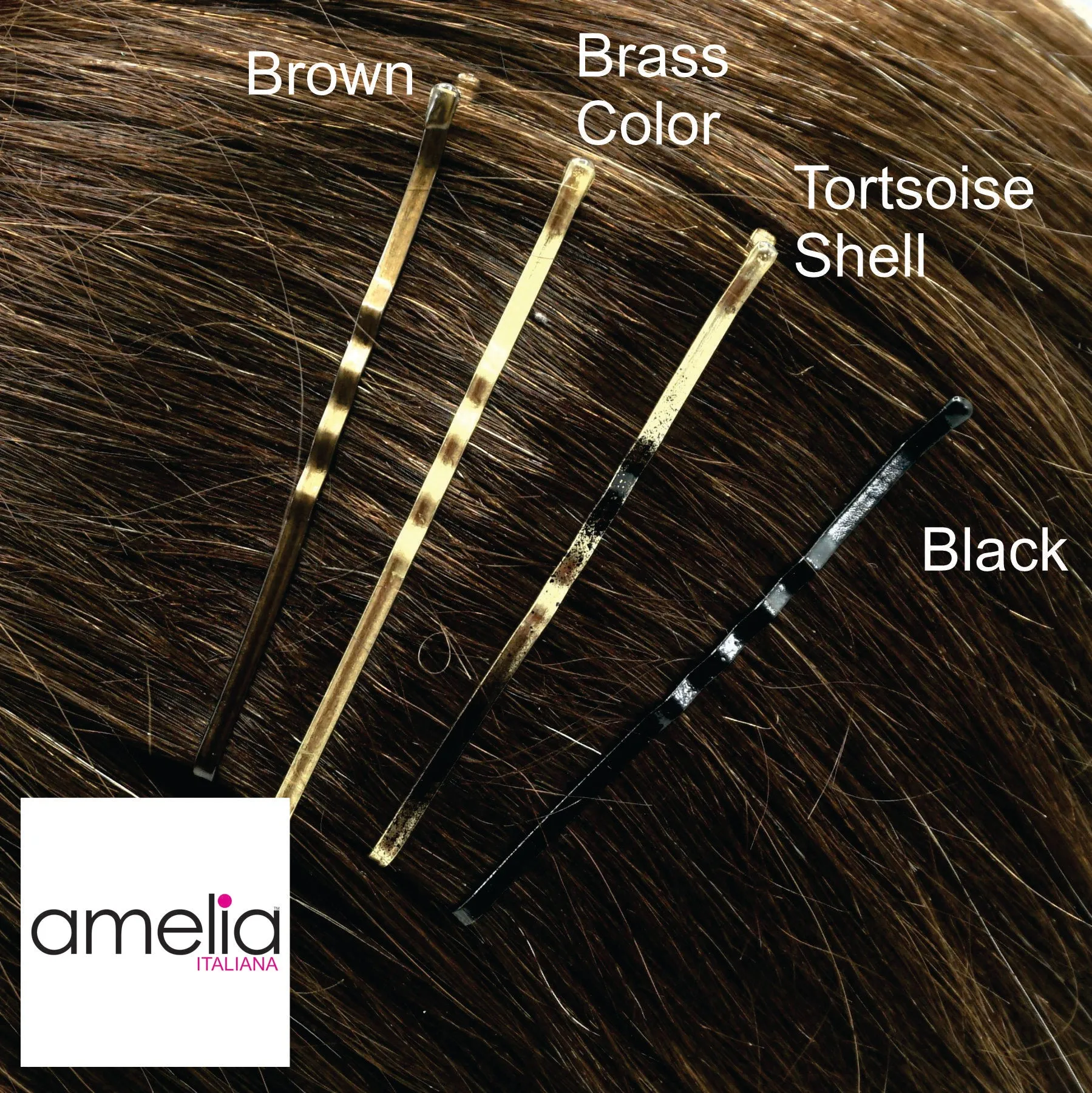 180, Black, 2.8in (7.0cm), Italian Made Jumbo Bobby Pins, Recloseable Stay Clean and Organized Container