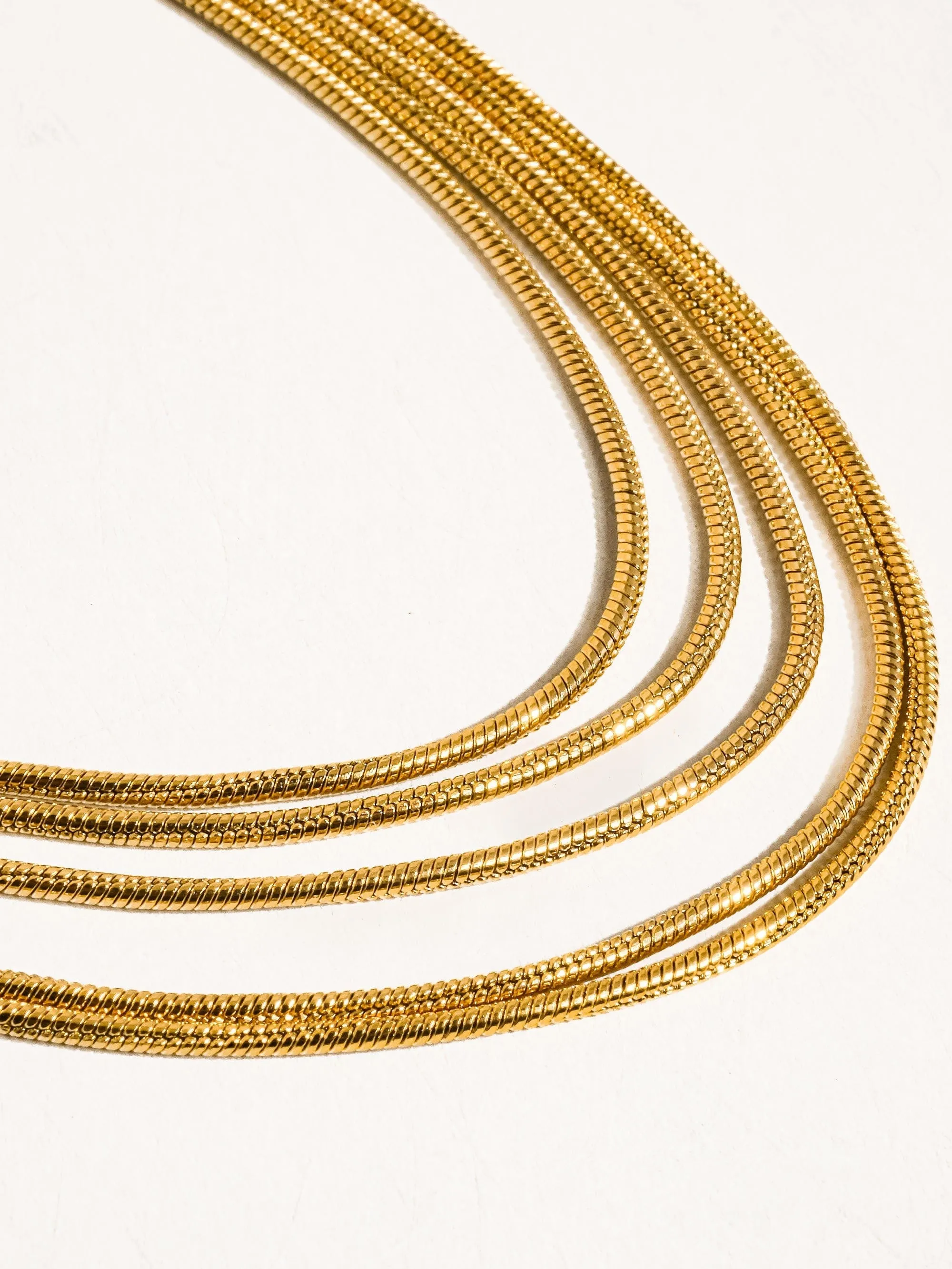 18K Parie Layered Chain Necklace In Gold