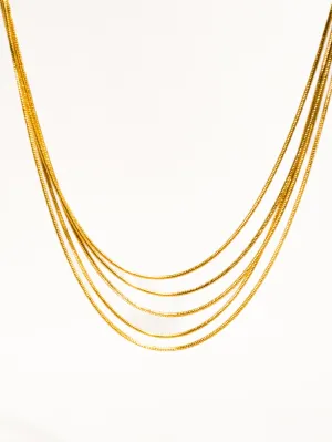 18K Parie Layered Chain Necklace In Gold