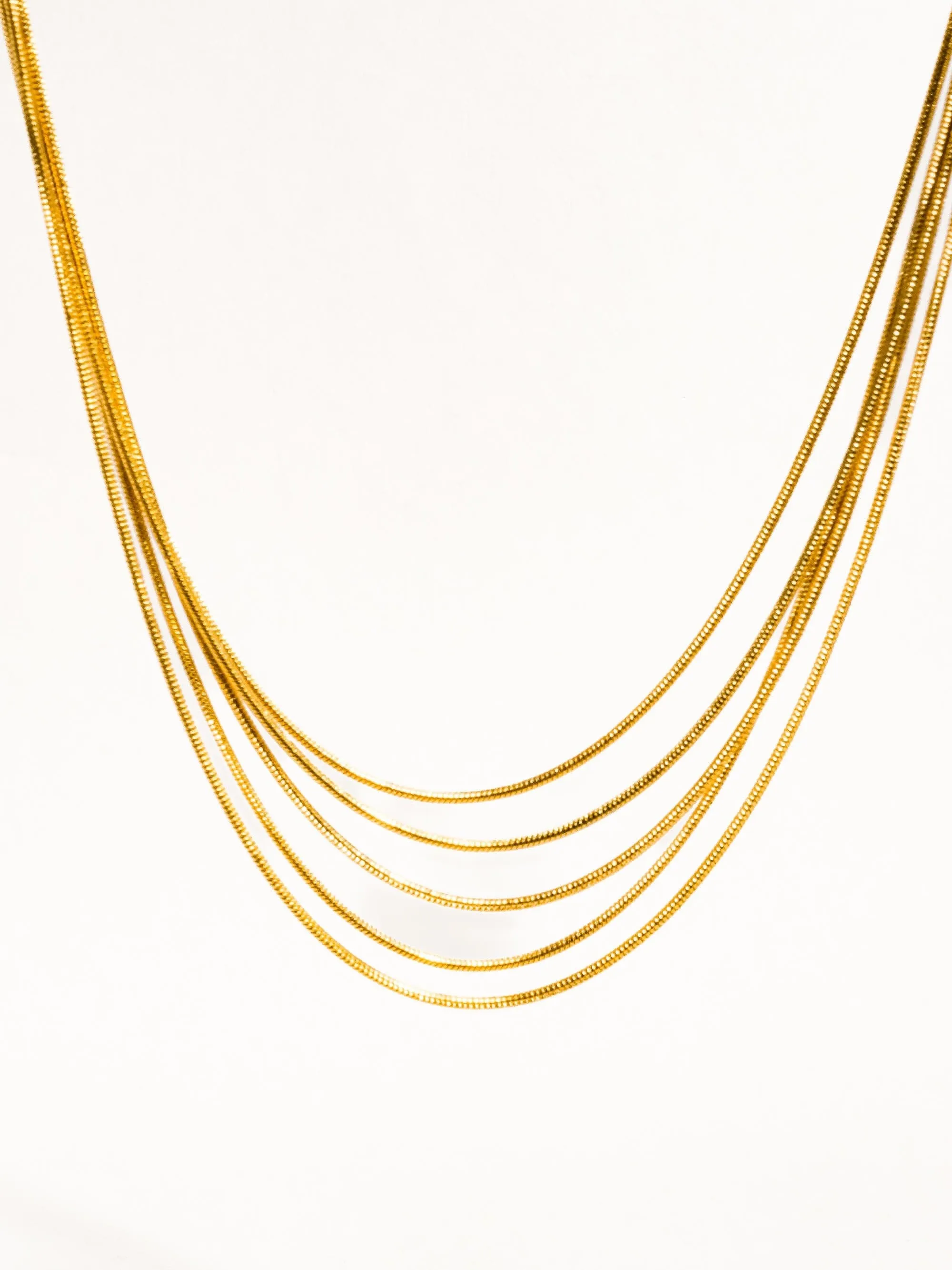 18K Parie Layered Chain Necklace In Gold