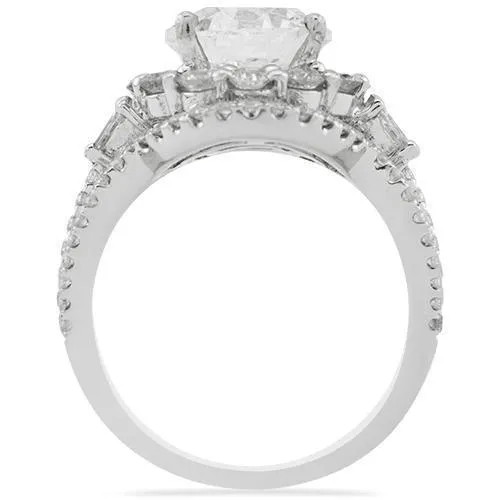 18k White Gold Diamond Engagement Ring 4.84 Ctw