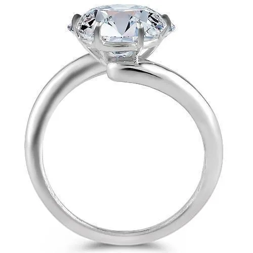18K White Solid Gold Womens GIA Certified Diamond Solitaire Ring 2.39 Ctw