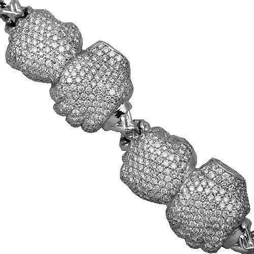 18K Yellow Solid Gold Mens Diamond Boxing Glove Bracelet 17.50 Ctw