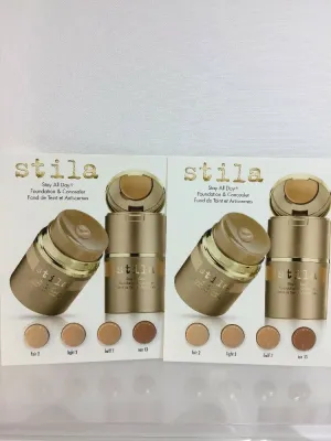 (2) stila Stay All Day Foundation Concealer Fair 2 Light 3 Buff 7 Tan 13 Samples