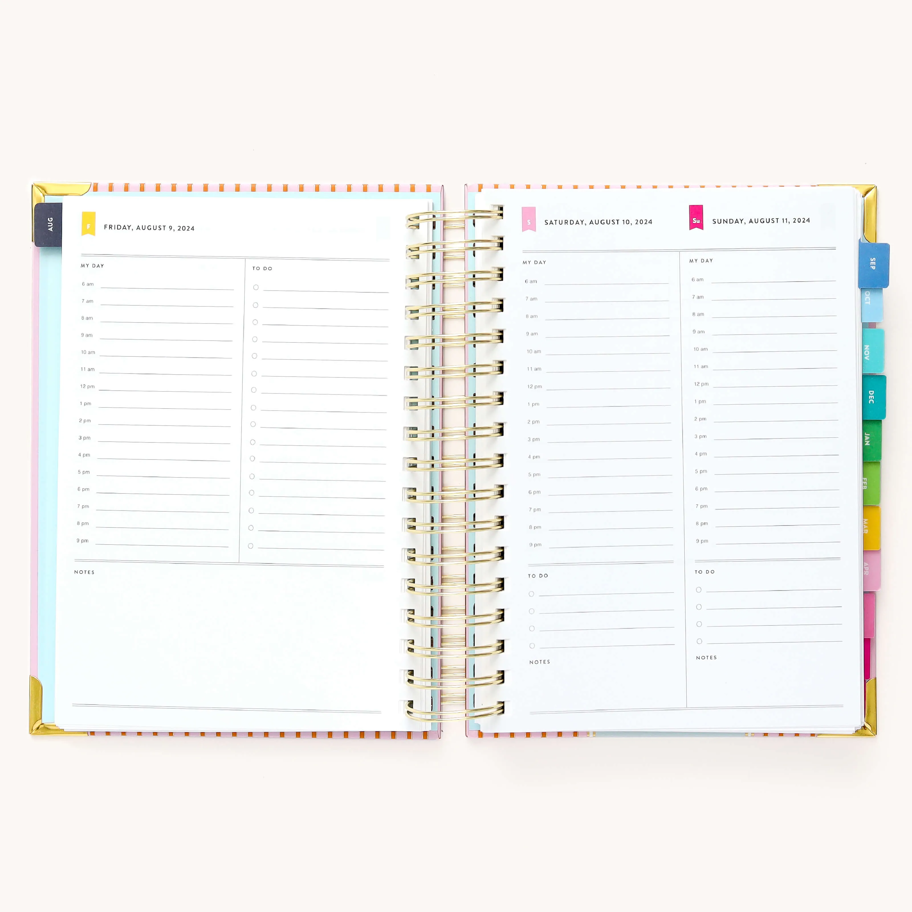 2024-2025 Daily Simplified Planner - Cabana Pinstripe