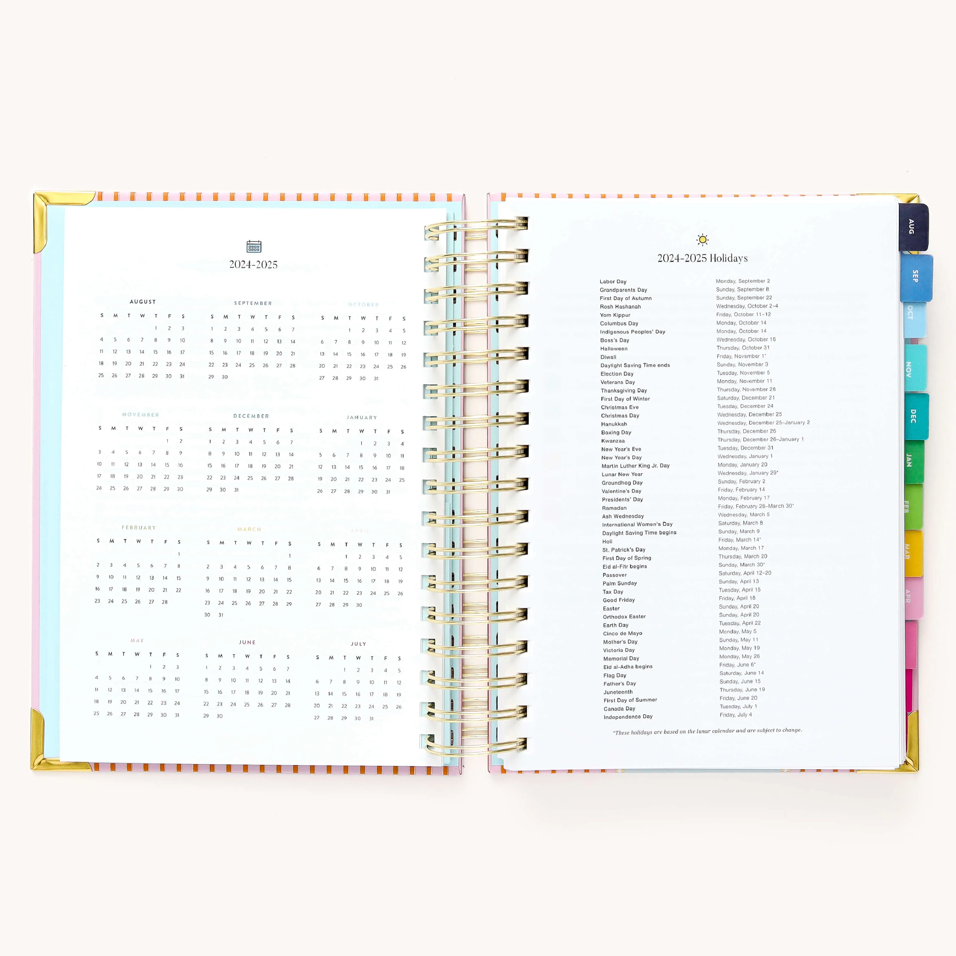 2024-2025 Daily Simplified Planner - Cabana Pinstripe