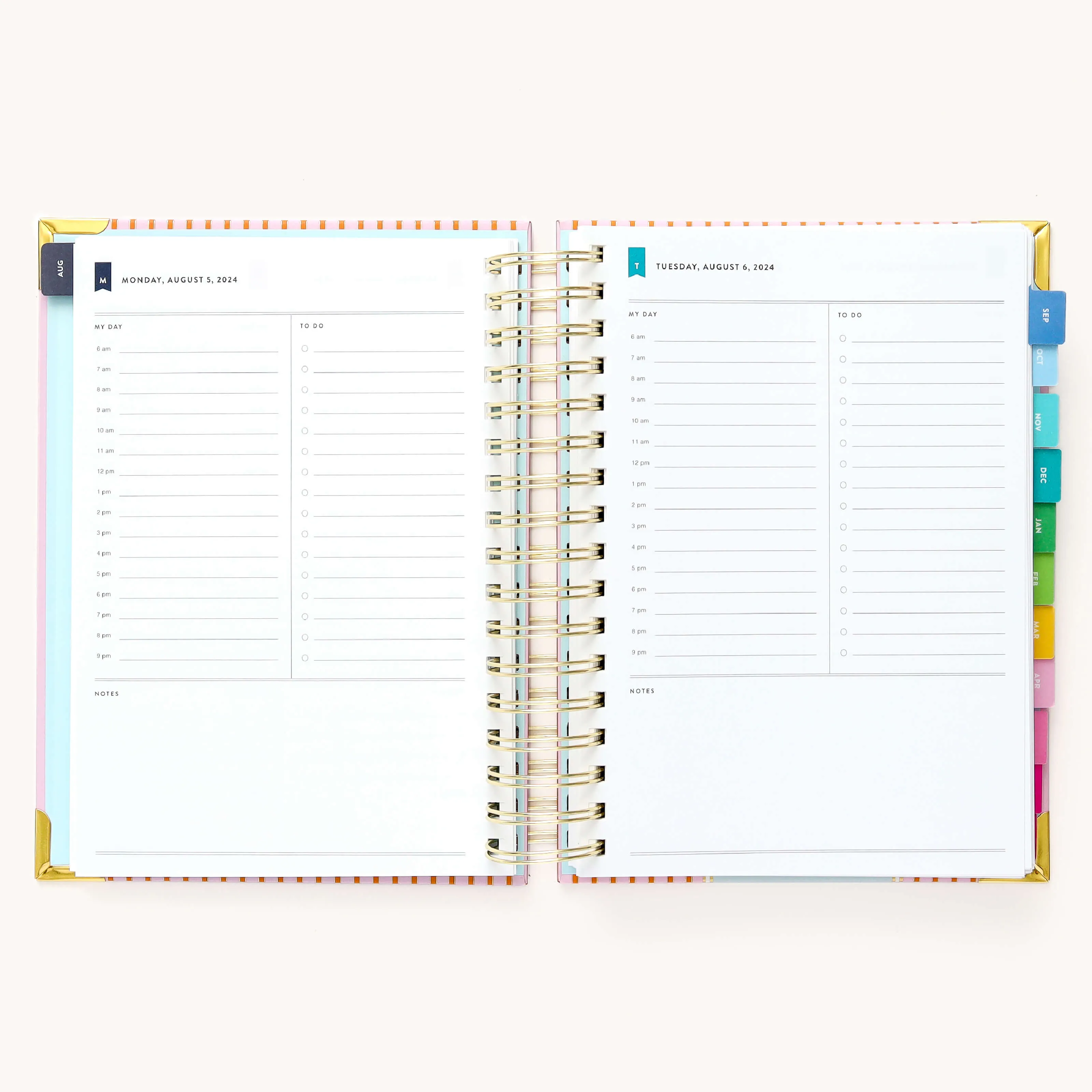 2024-2025 Daily Simplified Planner - Cabana Pinstripe
