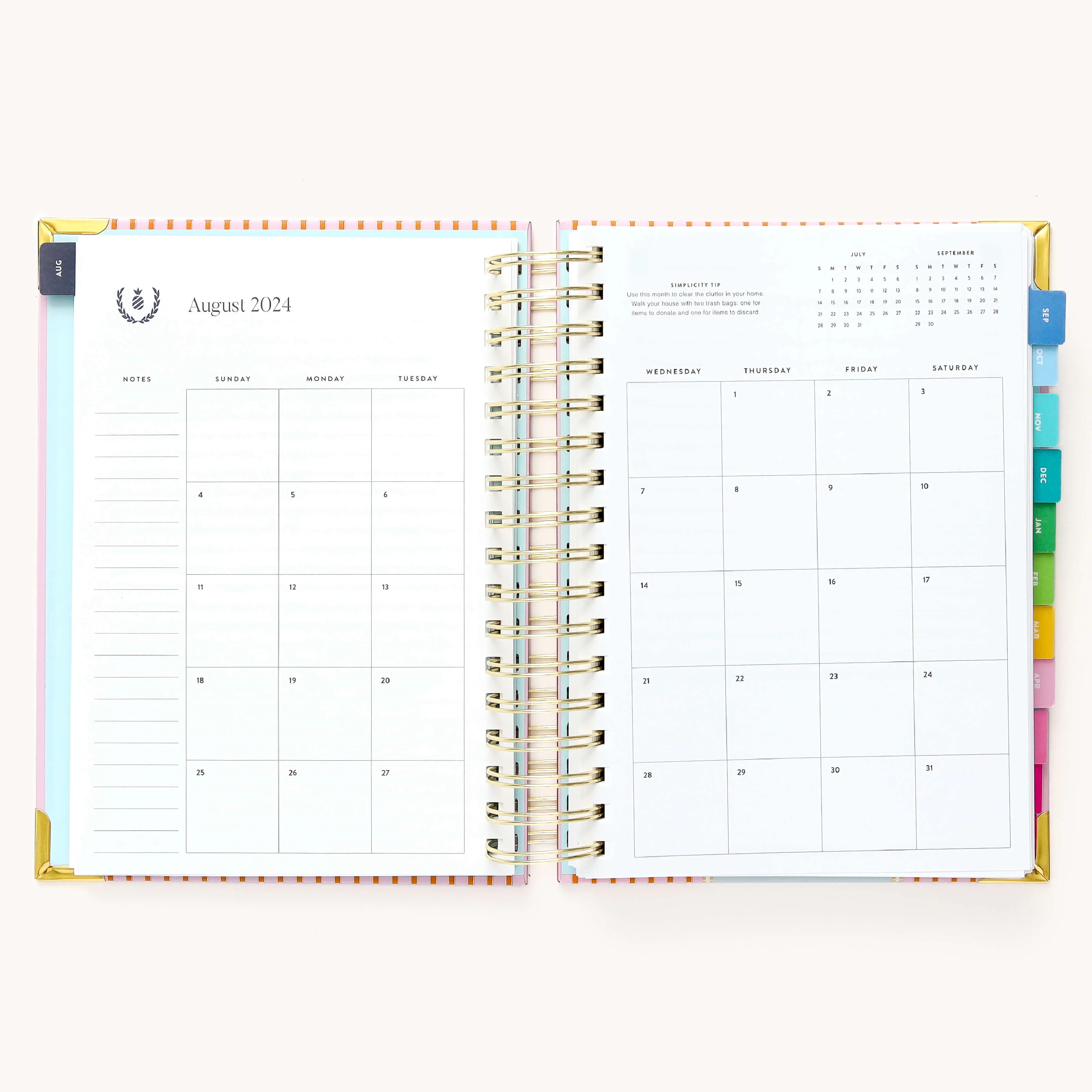 2024-2025 Daily Simplified Planner - Cabana Pinstripe