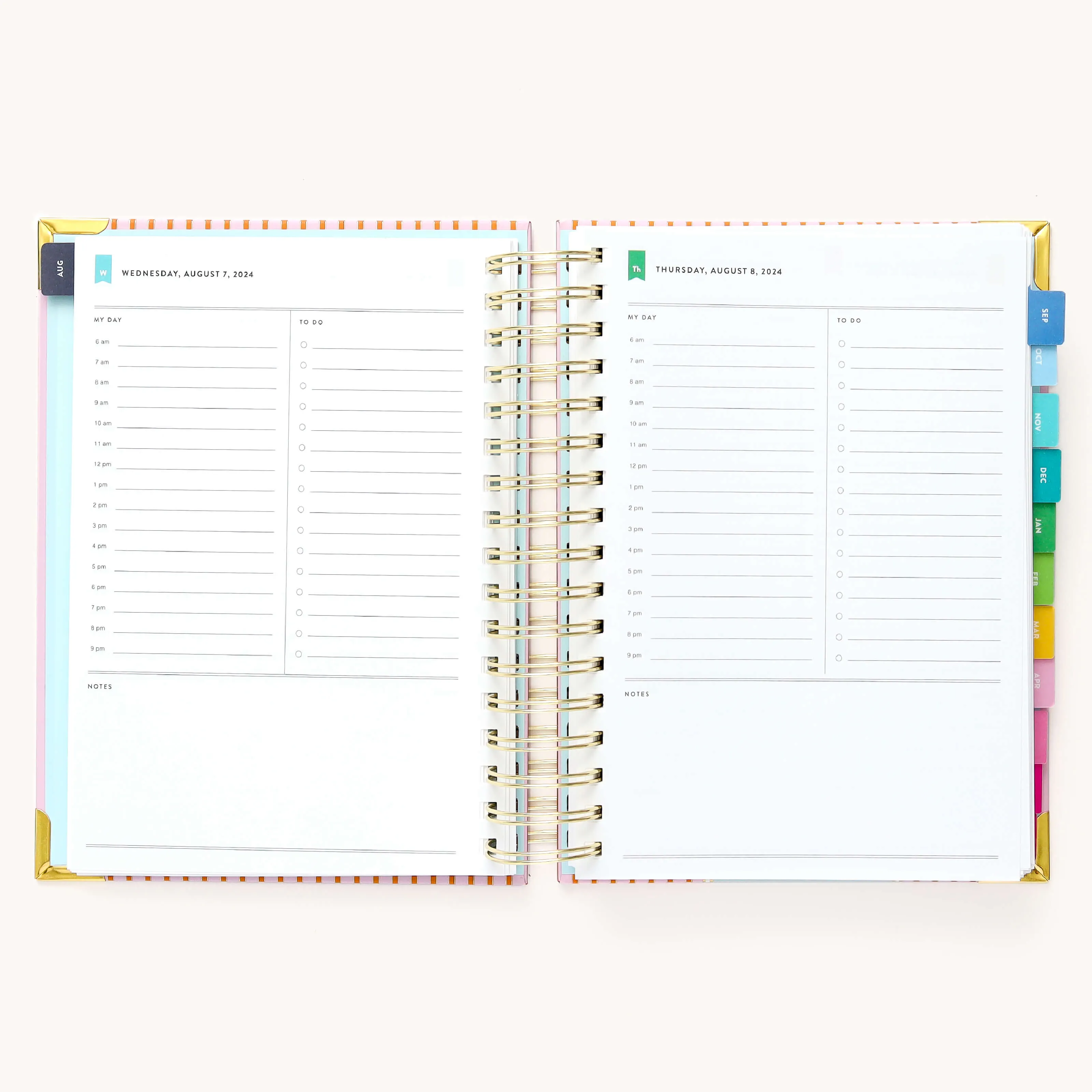2024-2025 Daily Simplified Planner - Cabana Pinstripe