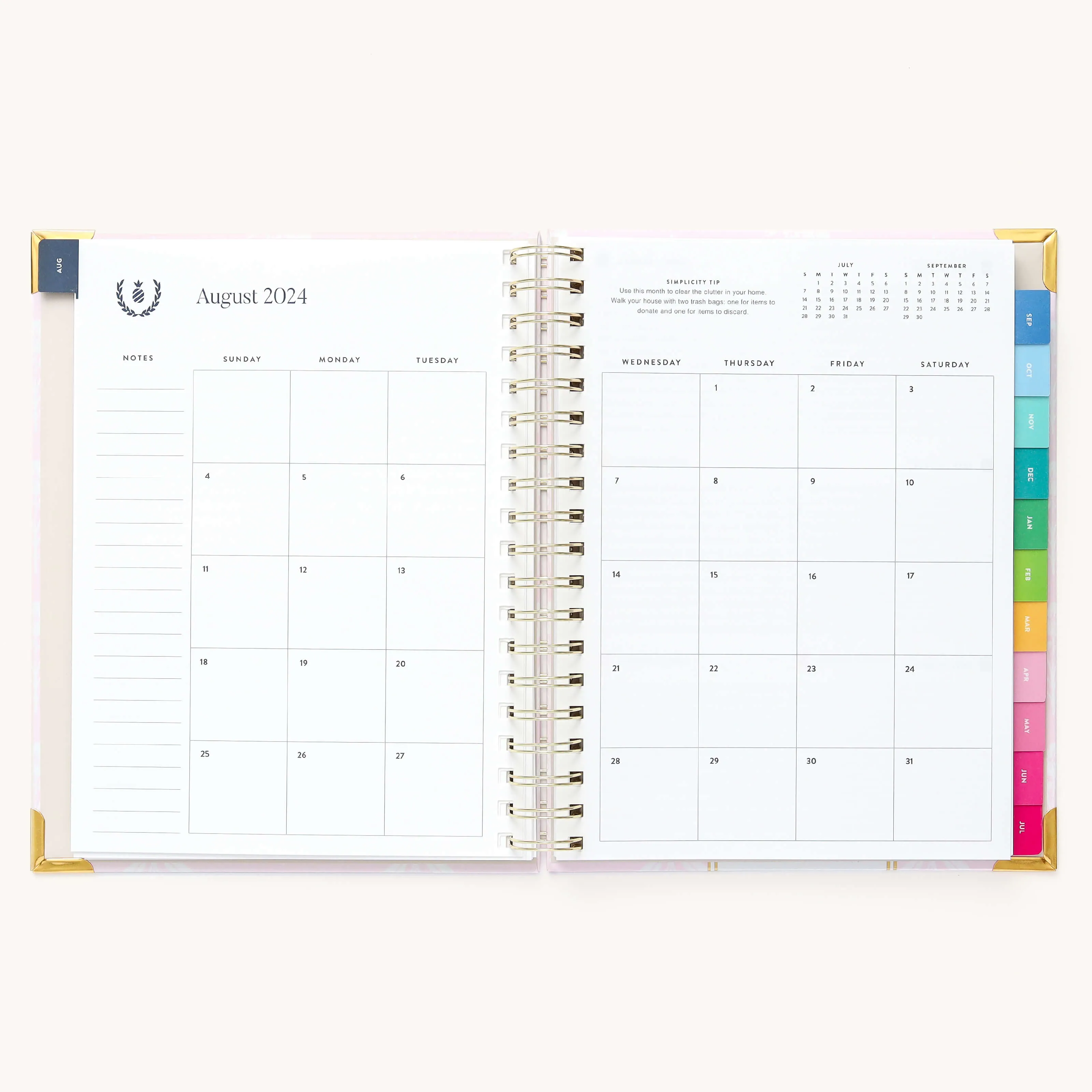 2024-2025 Weekly Simplified Planner - Blush Block