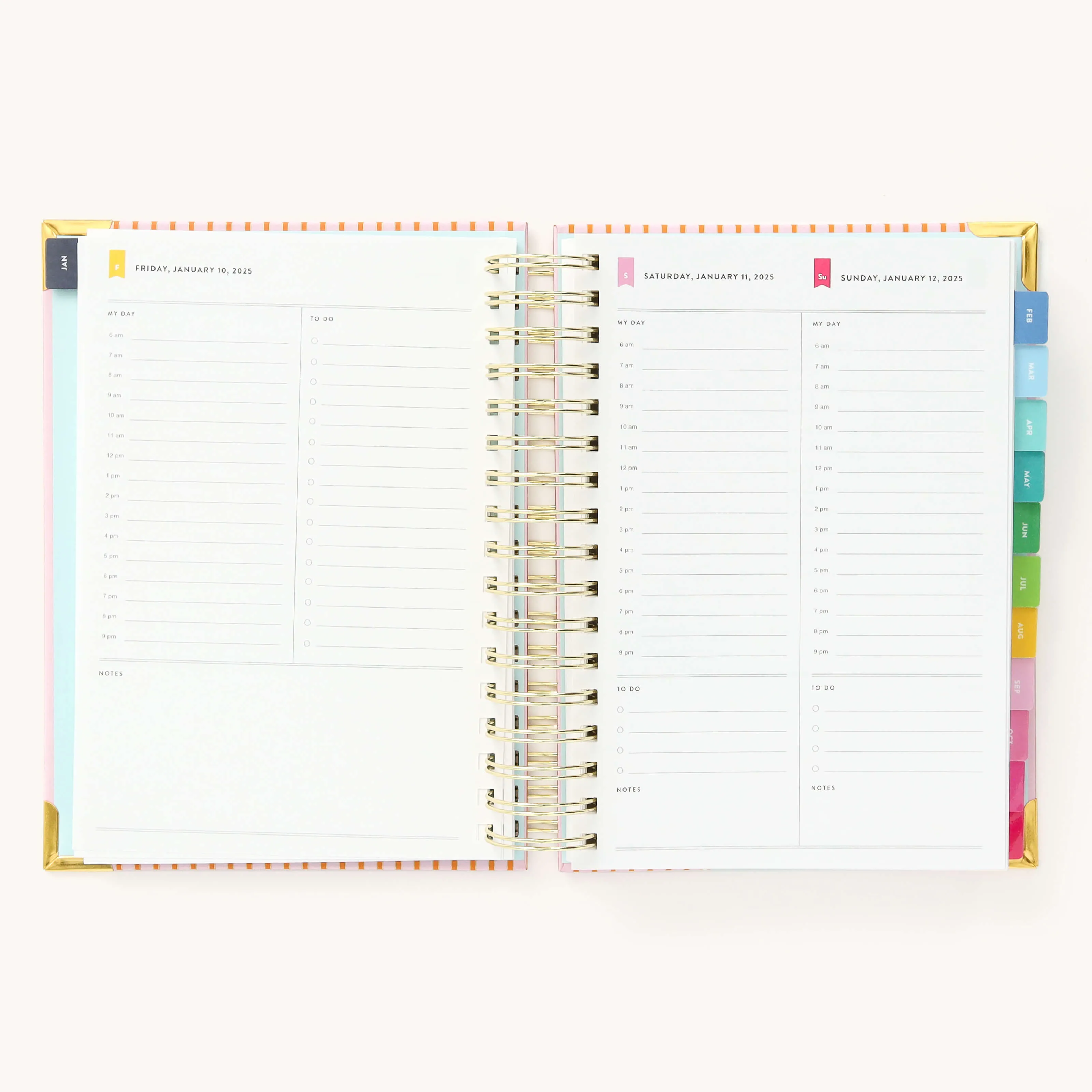 2025 Daily Simplified Planner - Cabana Pinstripe