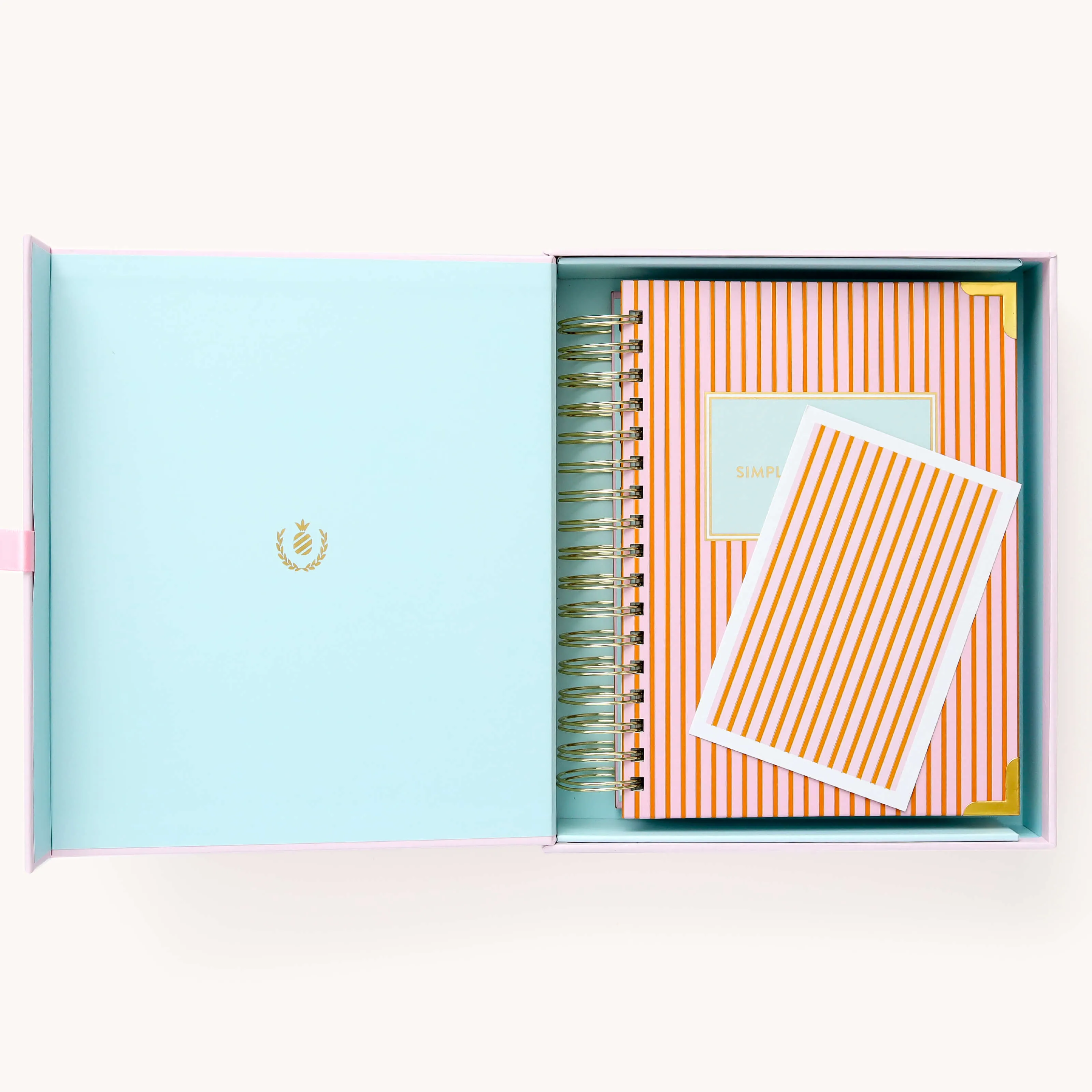 2025 Daily Simplified Planner - Cabana Pinstripe