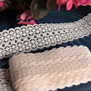 2" Symmetric Galloon Lace Trim - Light Beige Cream