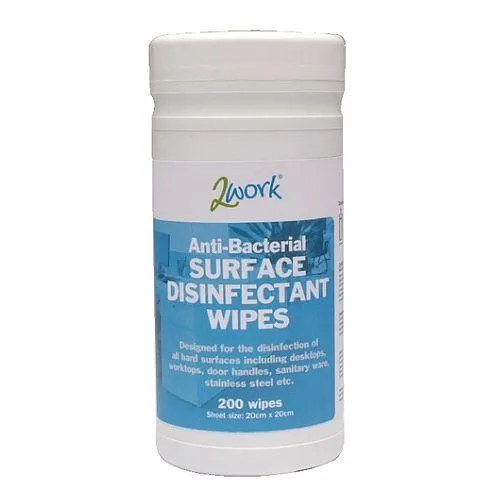 2Work Disinfectant Wipes Tub 200