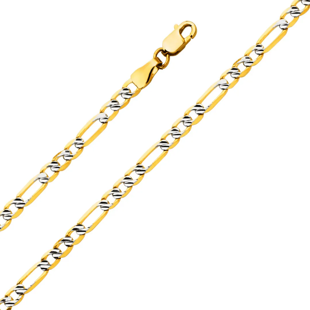 3.1mm Fancy Light Figaro 3 1 Bracelet