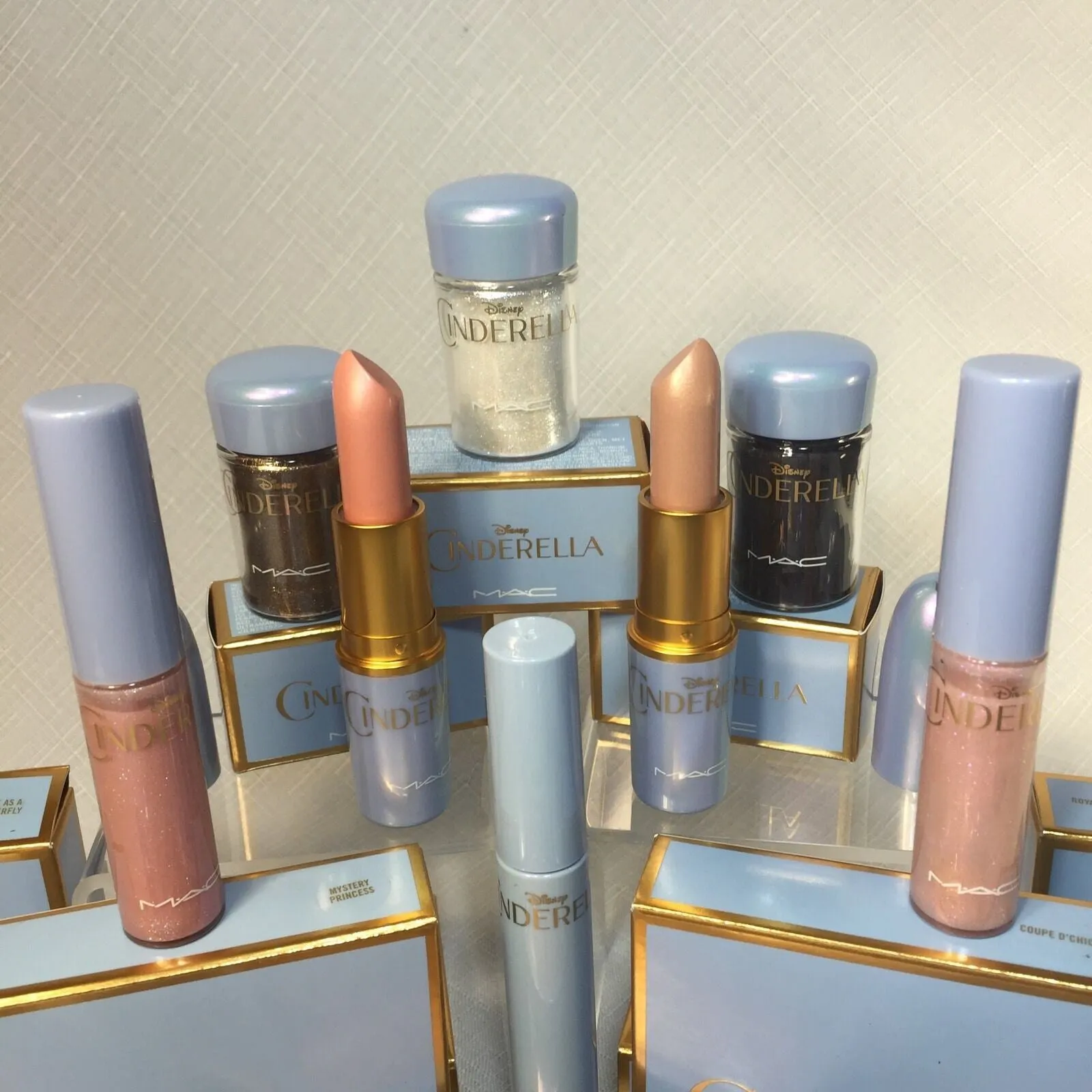 4 NEW MAC CINDERELLA 2 Lipstick &2 Lipglass Royal Ball Free Butterfly Glass Slip