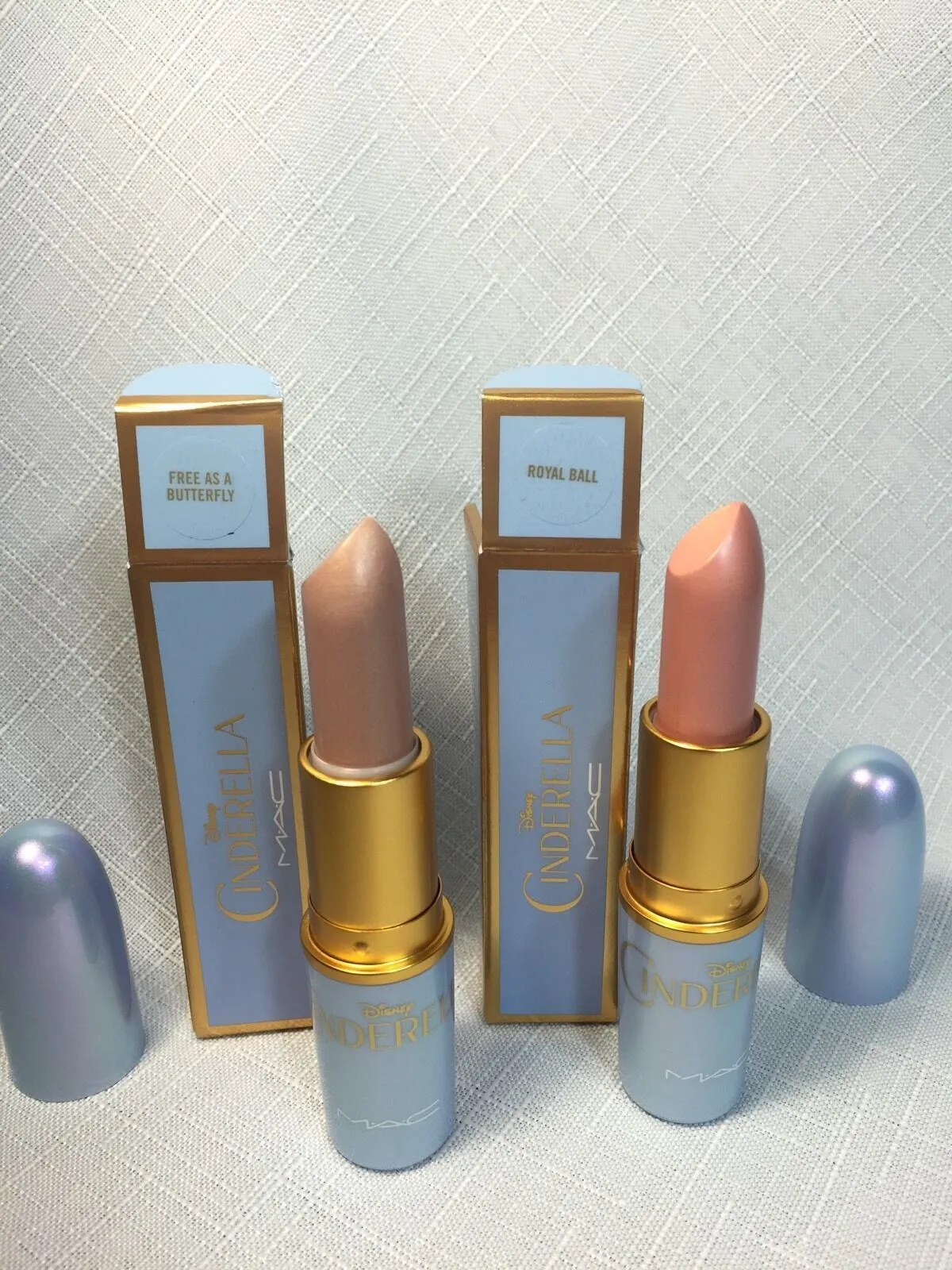 4 NEW MAC CINDERELLA 2 Lipstick &2 Lipglass Royal Ball Free Butterfly Glass Slip