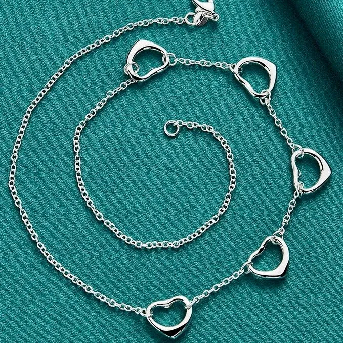 5 Hearts Hollow Necklace