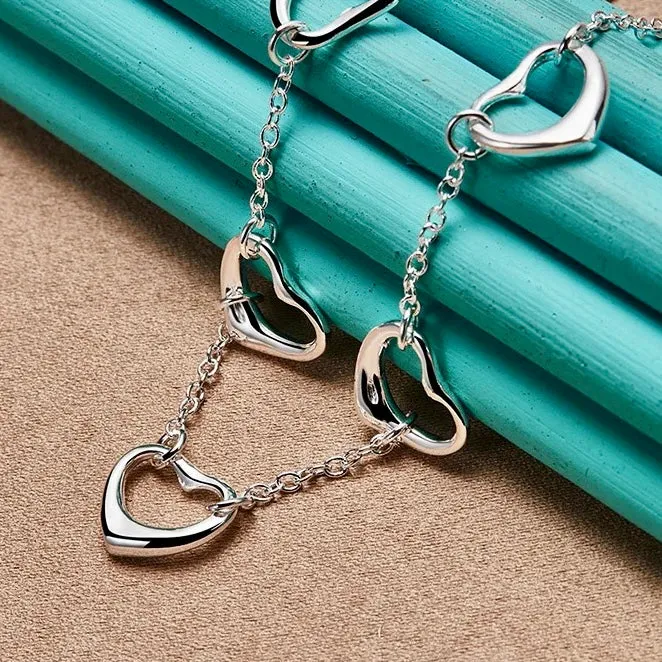 5 Hearts Hollow Necklace