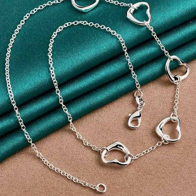 5 Hearts Hollow Necklace