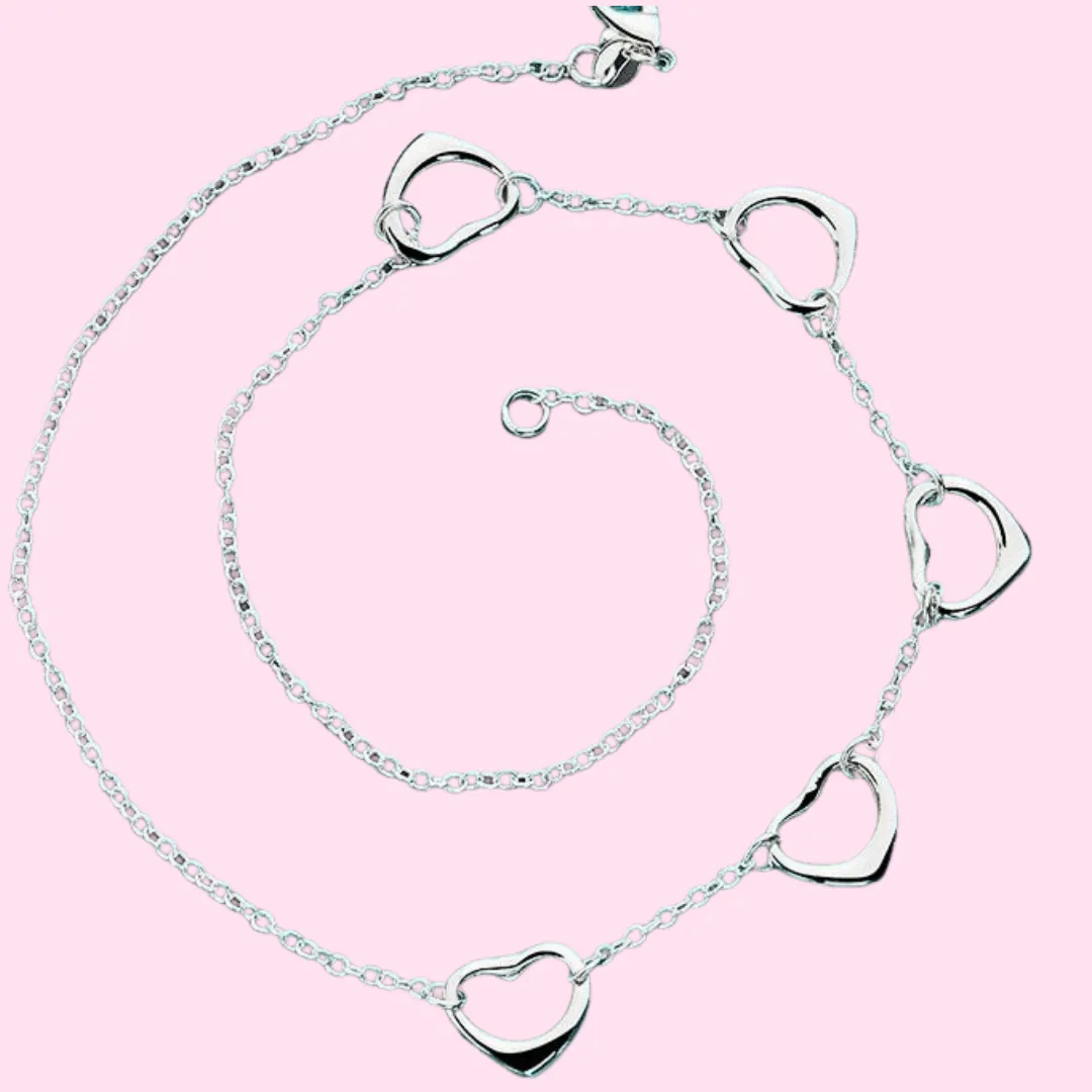 5 Hearts Hollow Necklace
