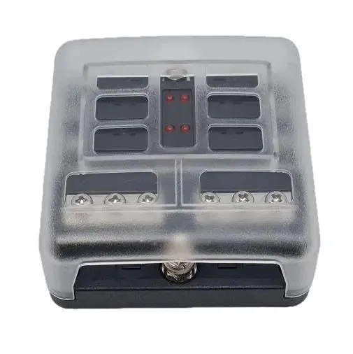 6 Way Fuse Box with Blown Fuse Led and Negative Busbar