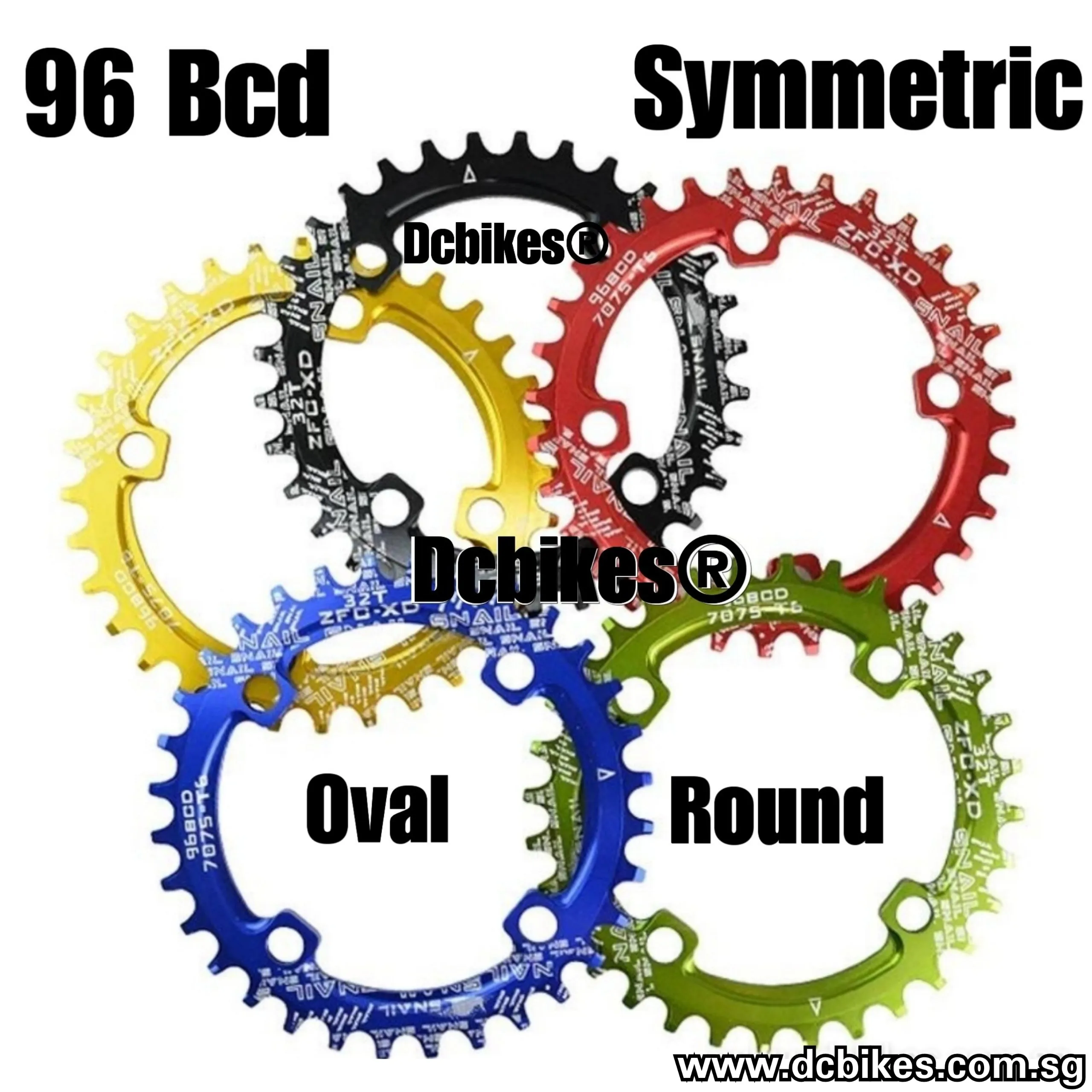 96bcd Oval | Round Narrow Wide Symmetric Chain Rings