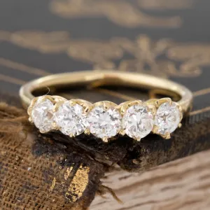 .97ctw Old European Cut Diamond 5-Stone Band