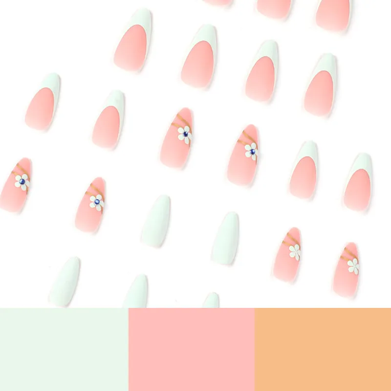 Almond mint french flowers matte