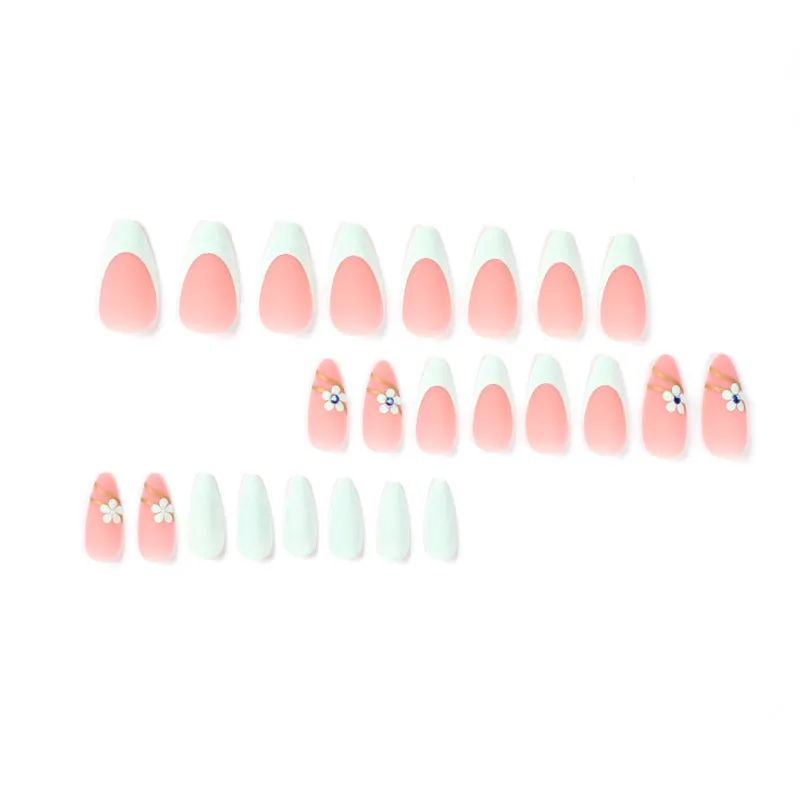Almond mint french flowers matte