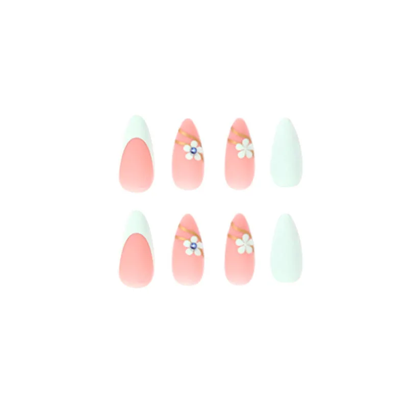 Almond mint french flowers matte