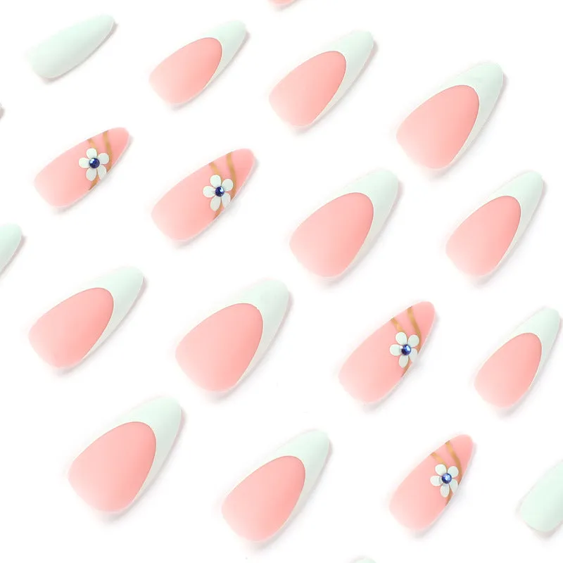 Almond mint french flowers matte
